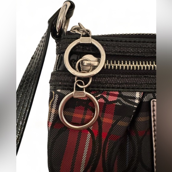 Coach Poppy RARE Plaid Sparkly Convertible Mini Bag/Clutch/Wristlet LIKE NEW - Picture 9 of 13